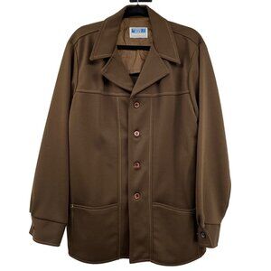 Vintage Farah Time Out Shacket Mens L? Used Brown 70s USA Made